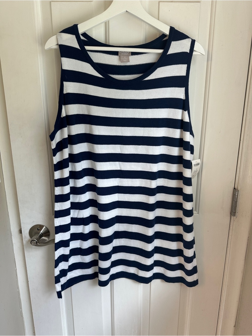 Chicos striped  blocked tunic BNWT